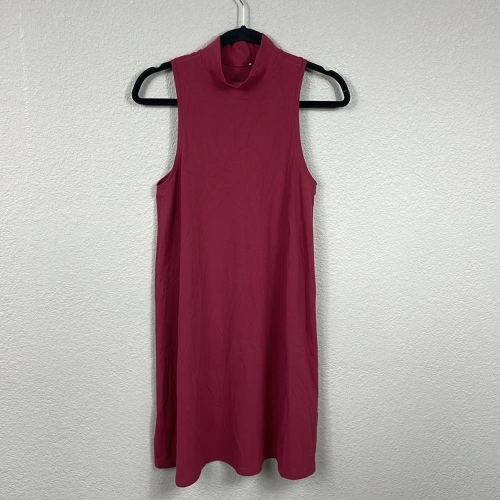 Lululemon All Aligned A line Dress Chianti Red Mock Neck Loose Trapeze
